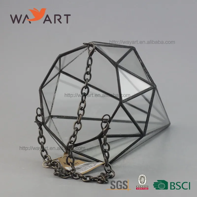 
 Декоративный стеклянный террариум геометрической формы оптом  