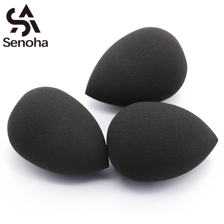 Senoha Teardrop Black Makeup Sponge Private Label Facial Beauty Sponge Blender