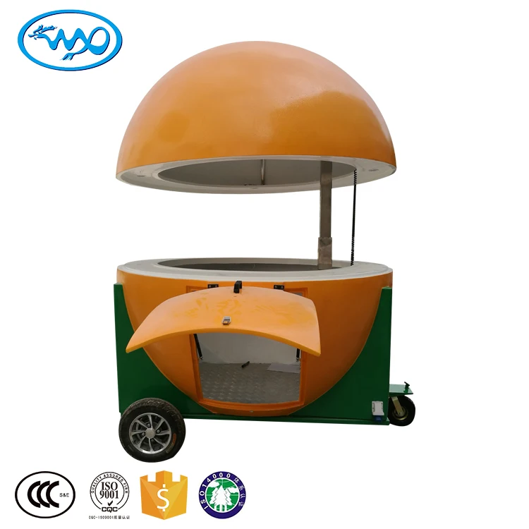 2019 outdoor mobile food juice cart fruit coconut shape kiosk