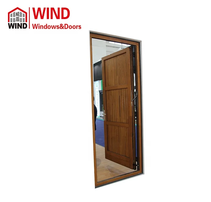 WIND 2019 latest design copper wood door automatic window with fingerprint smart door lock