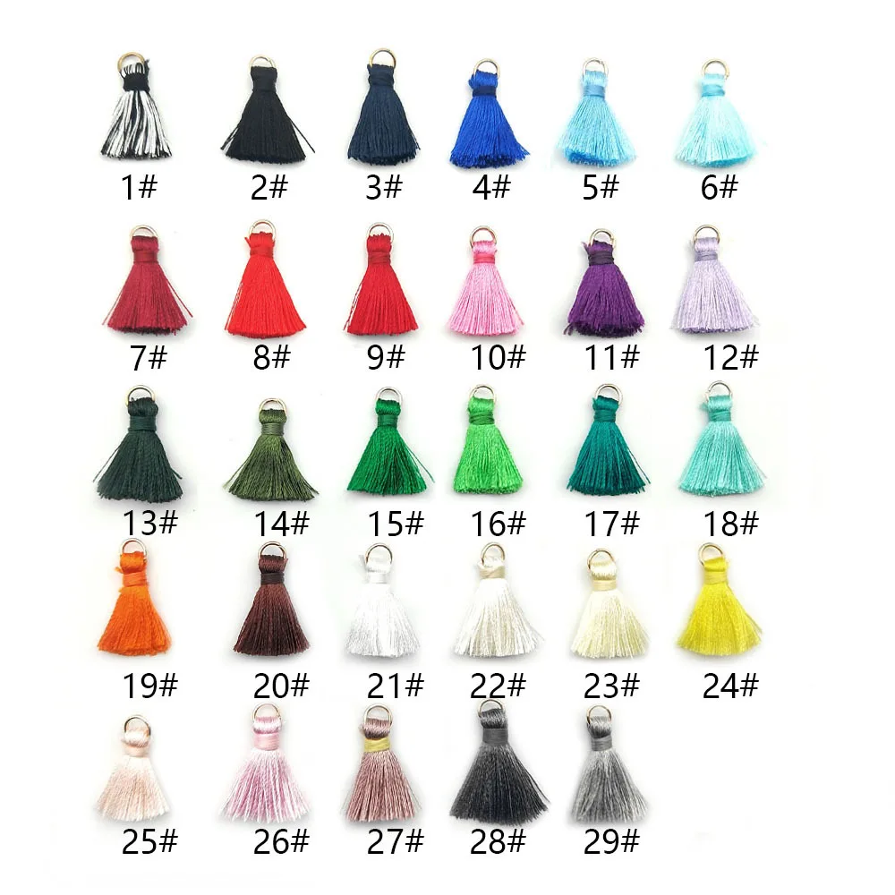 
2CM Mini Silk Tassel Fringe For Earrings Wholesale Mix Color Custom Tassel 