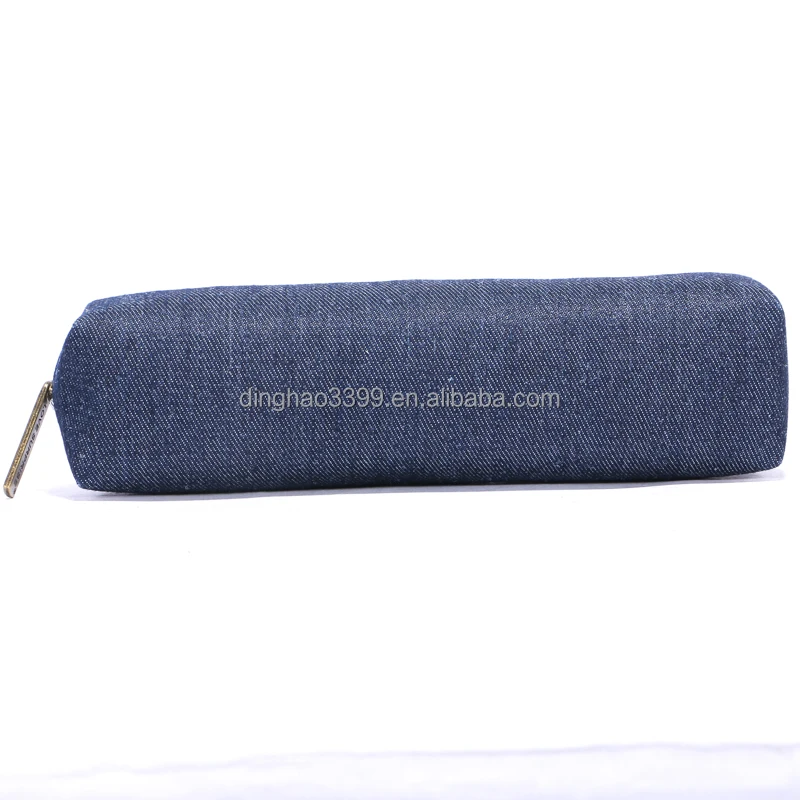 Dongguan factory direct sale jeans fabric pencil case/hot sell durable jeans pencil case/primary school case jean pen pouch