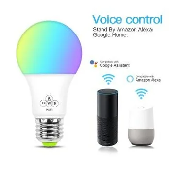 
Home Smart Control Light the Lamp 10w Remote Control RGB Wifi Led Light Bulb support Amazon Alexa and Google Home 