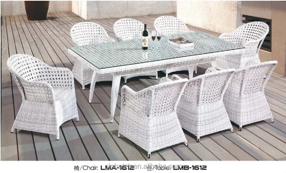 Restaurant Seater French Outdoor/home Furniture Wicker Dining Tables and Chairs Garden Plastic Rattan Furniture
