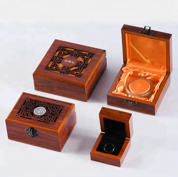 Custom Hand Made Antique Carved Packaging Wooden Gift Craft Box with Hinge