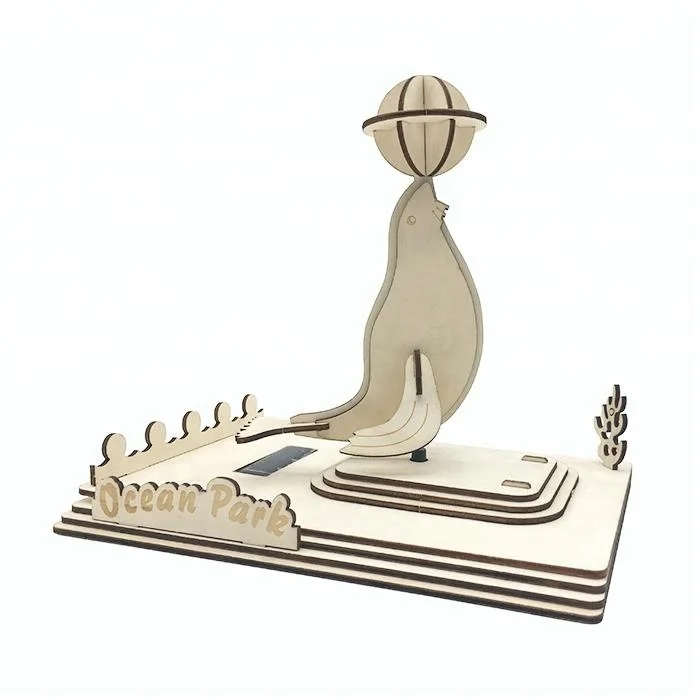 Деревянная игрушка-Пазл «Морской лев» на солнечных батареях