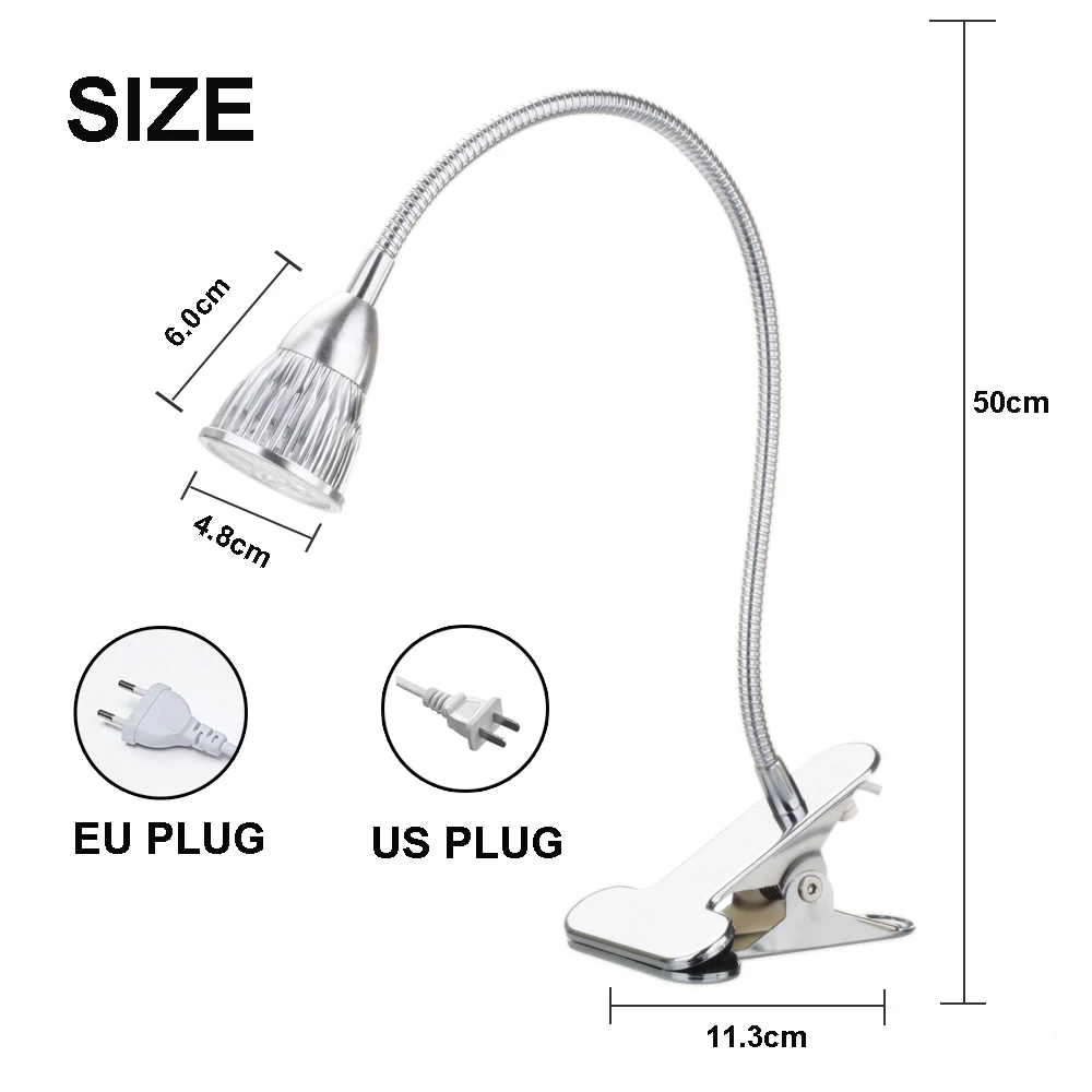 360 Degree Flexible Head Clip Plant Lamp indoor garden full spectrum cob led grow light