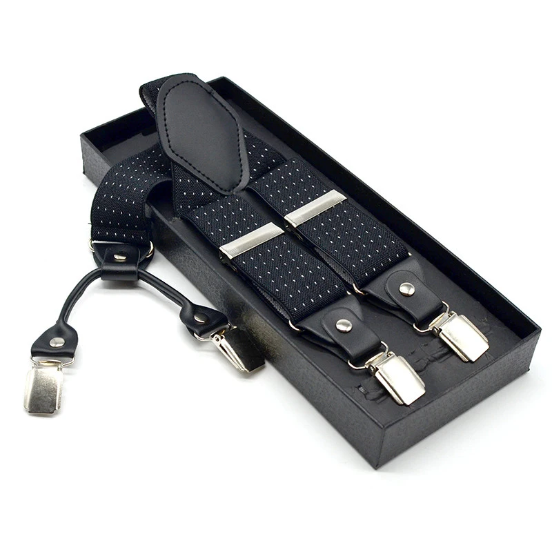 Оптовая продажа мужские подтяжки для 4 клипсы серебристого цвета из искусственной кожи цвета «металлик» кожи 3,2 см ширина 120 см длина полиэстер материал завод скоба