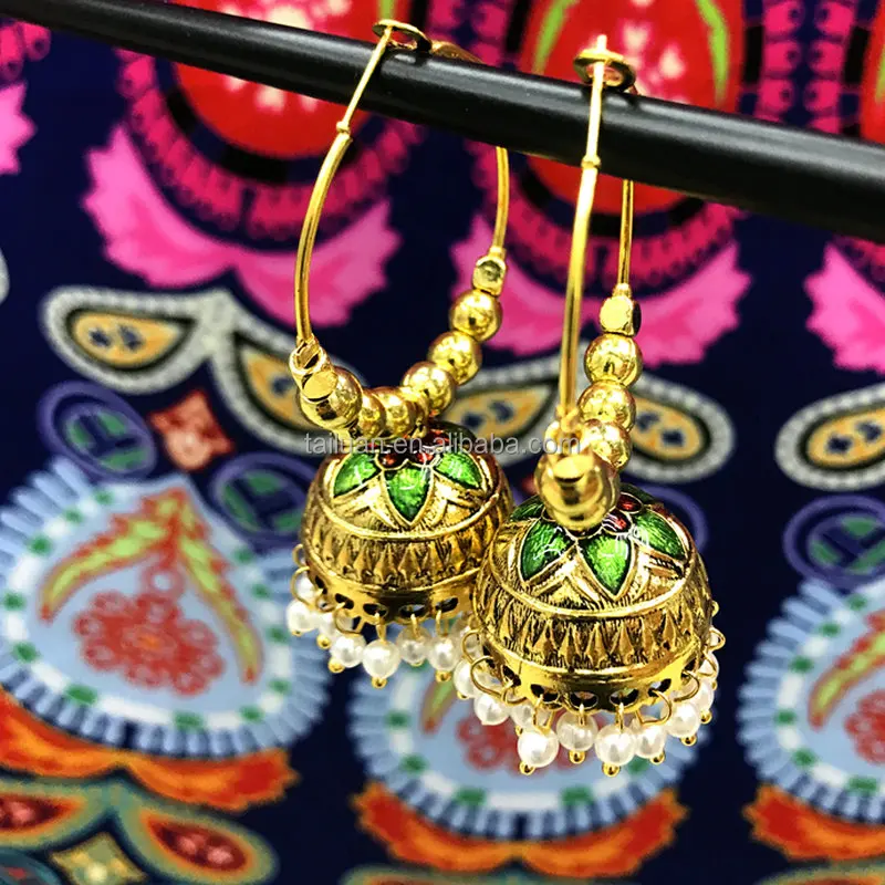 Модные ювелирные изделия из Дубая женские золотые серьги jhumka дизайн по цене