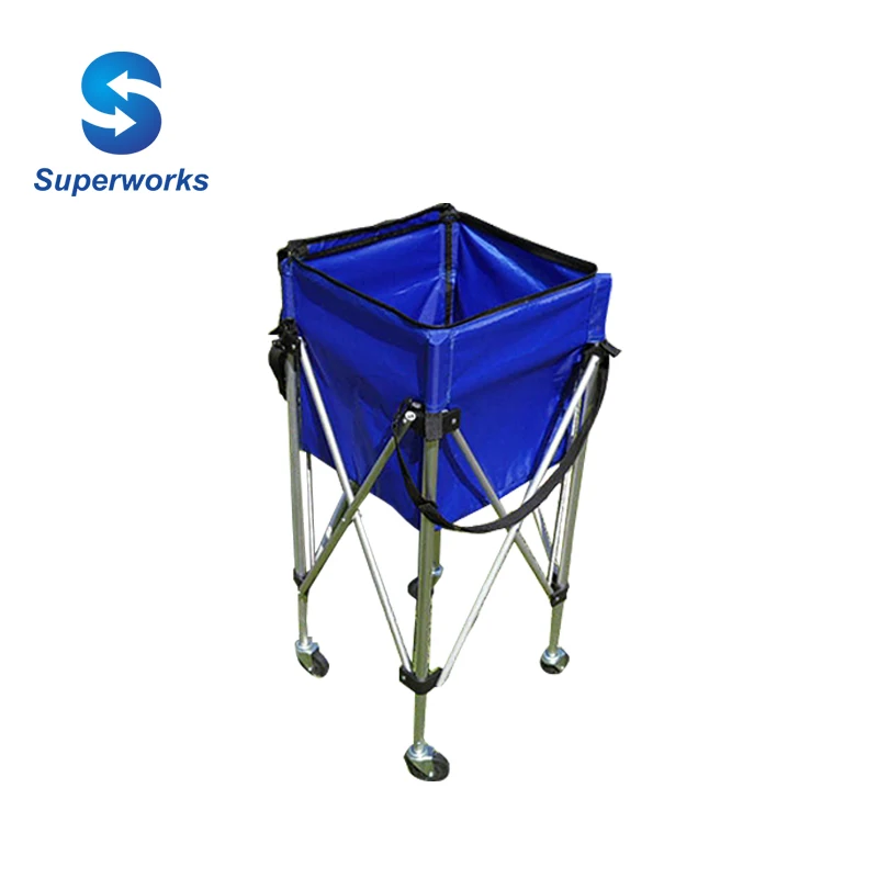 portable tennis ball cart folding tennis ball carrier with 4 wheels