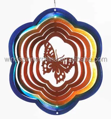 
Whole slae stainless steel wind spinner-Butterfly 