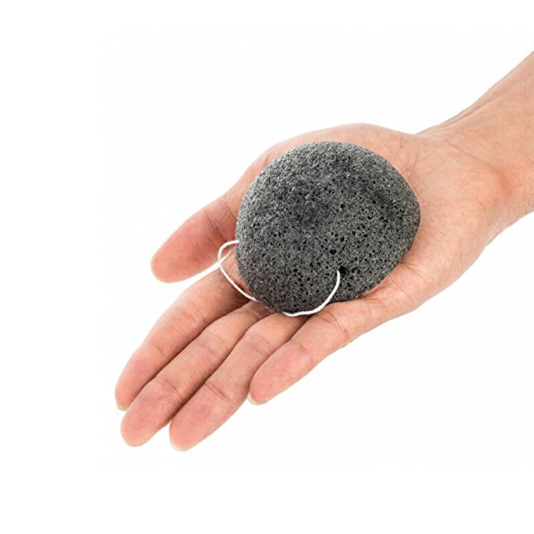 
Korean Facial Sponge Activated Bamboo Charcoal Black Konjac Sponge 