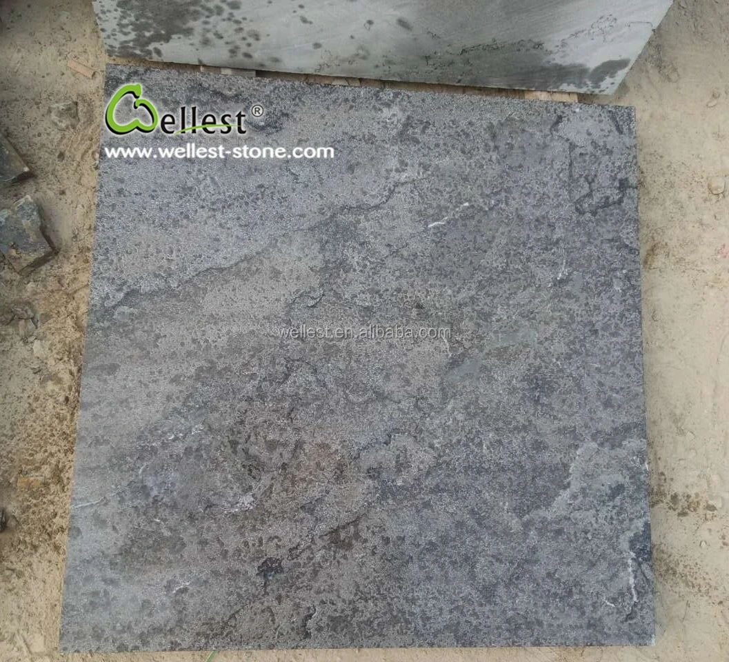 Заводская цена сине-серая Известняковая Плитки Для Террасы внутреннего дворика и наружного напольного