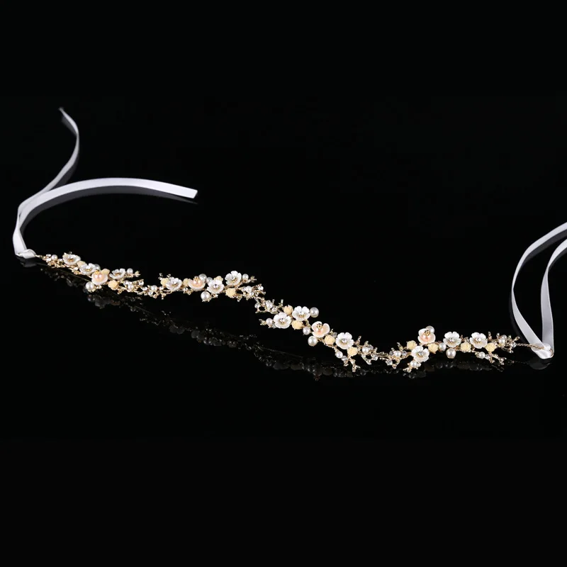 HS6101  flowers hair accessories women wedding Golden branch plastic pearls bridal hair accessories wedding jewelry