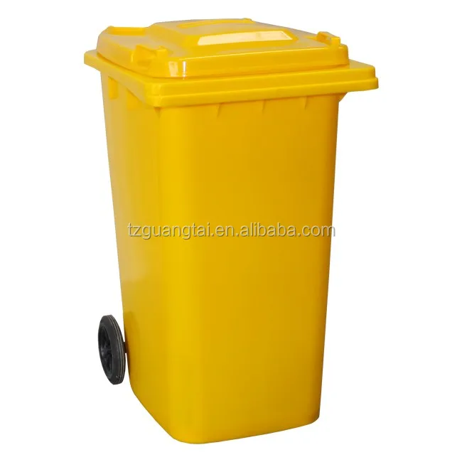 Yellow 240L Wheeled Garbage Bin