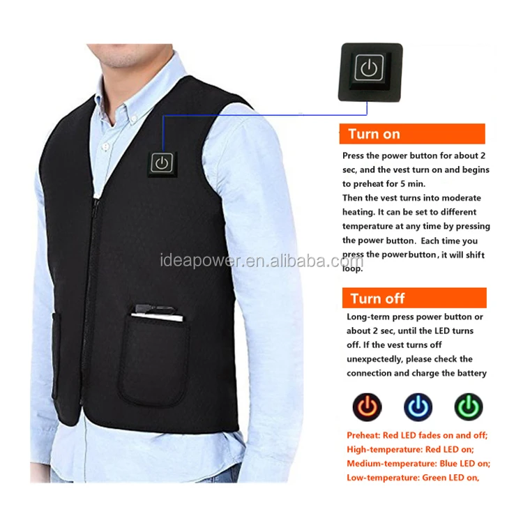 Battery Electric Heated Clothing Switch Button 3A Temperature Adjustable