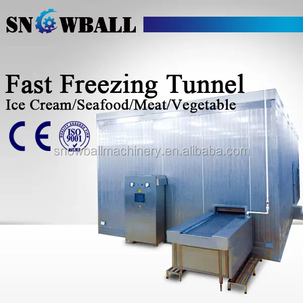 CE approved vegetable seafood quick freezing freezer tunnel and blast freezer/ ice cream instant freezing