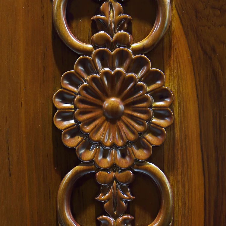 Prettywood Villas Exterior Custom Design Main Entrance Carved Timber Solid Wooden Doors