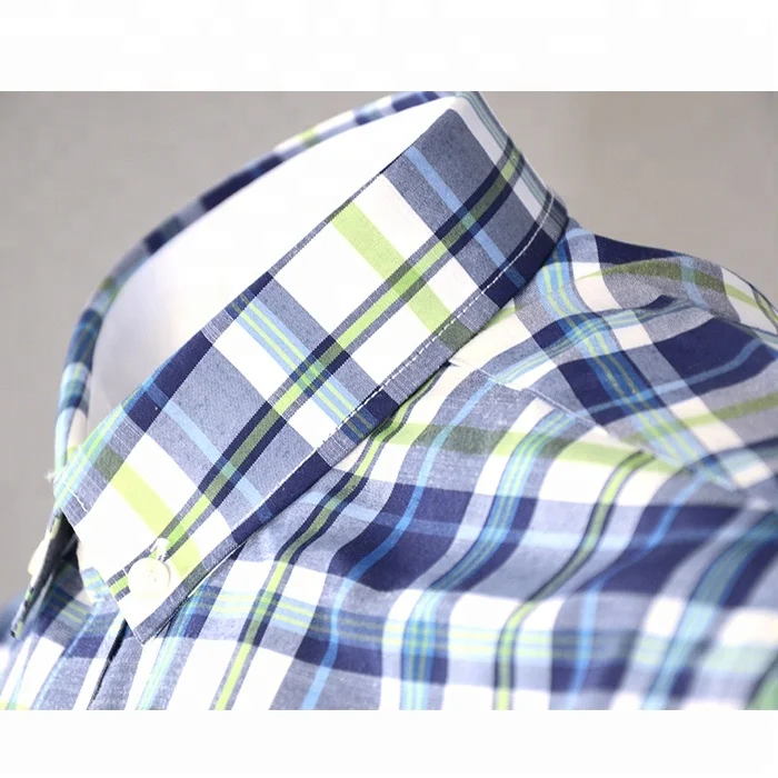 Изготовленные на заказ с коротким рукавом в клетку мужские рубашки