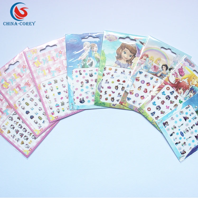 cartoon glitter 3d nail stickers for wholesale in stock