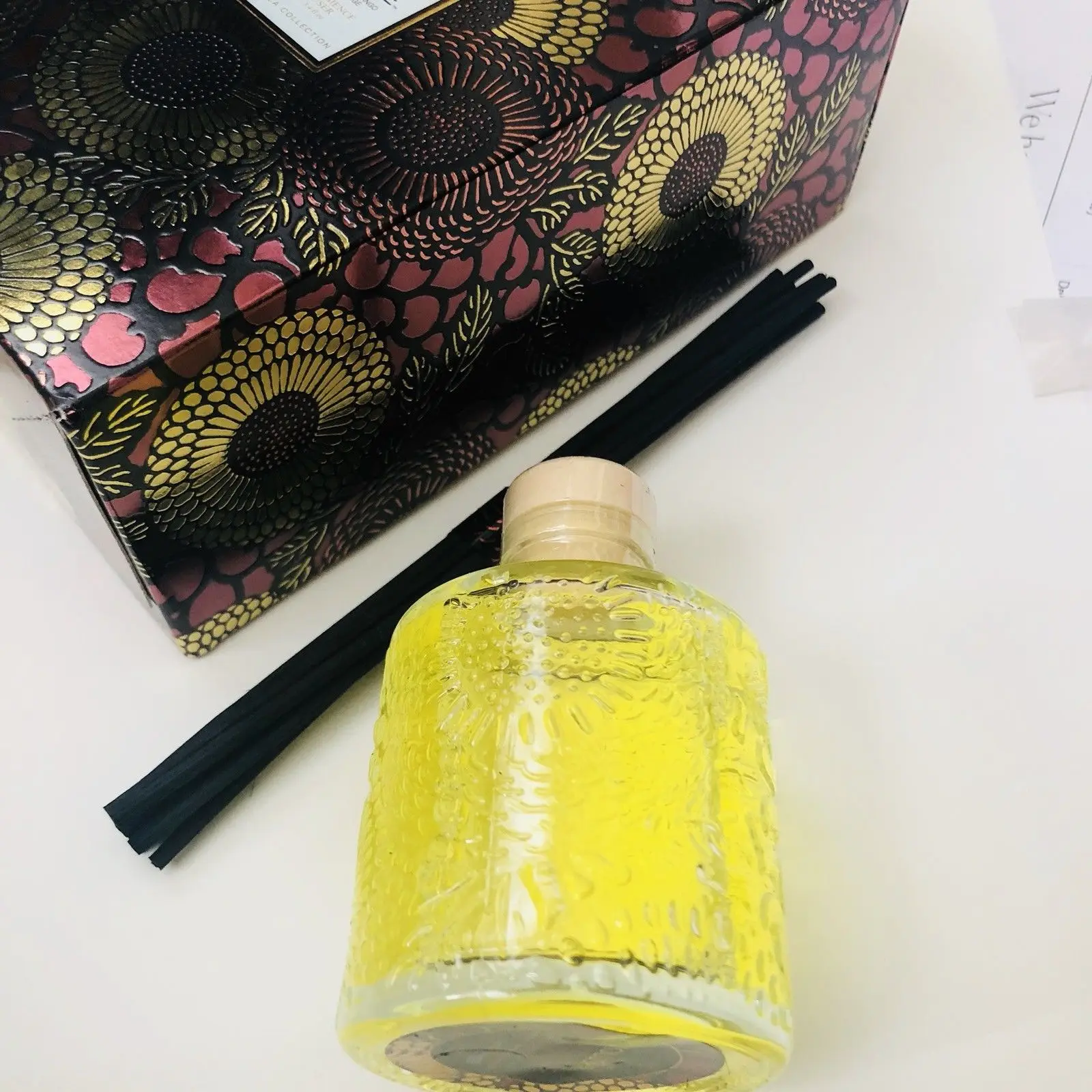 Engraving Round Reed empty bottle for diffuser with box 100ml 120ml