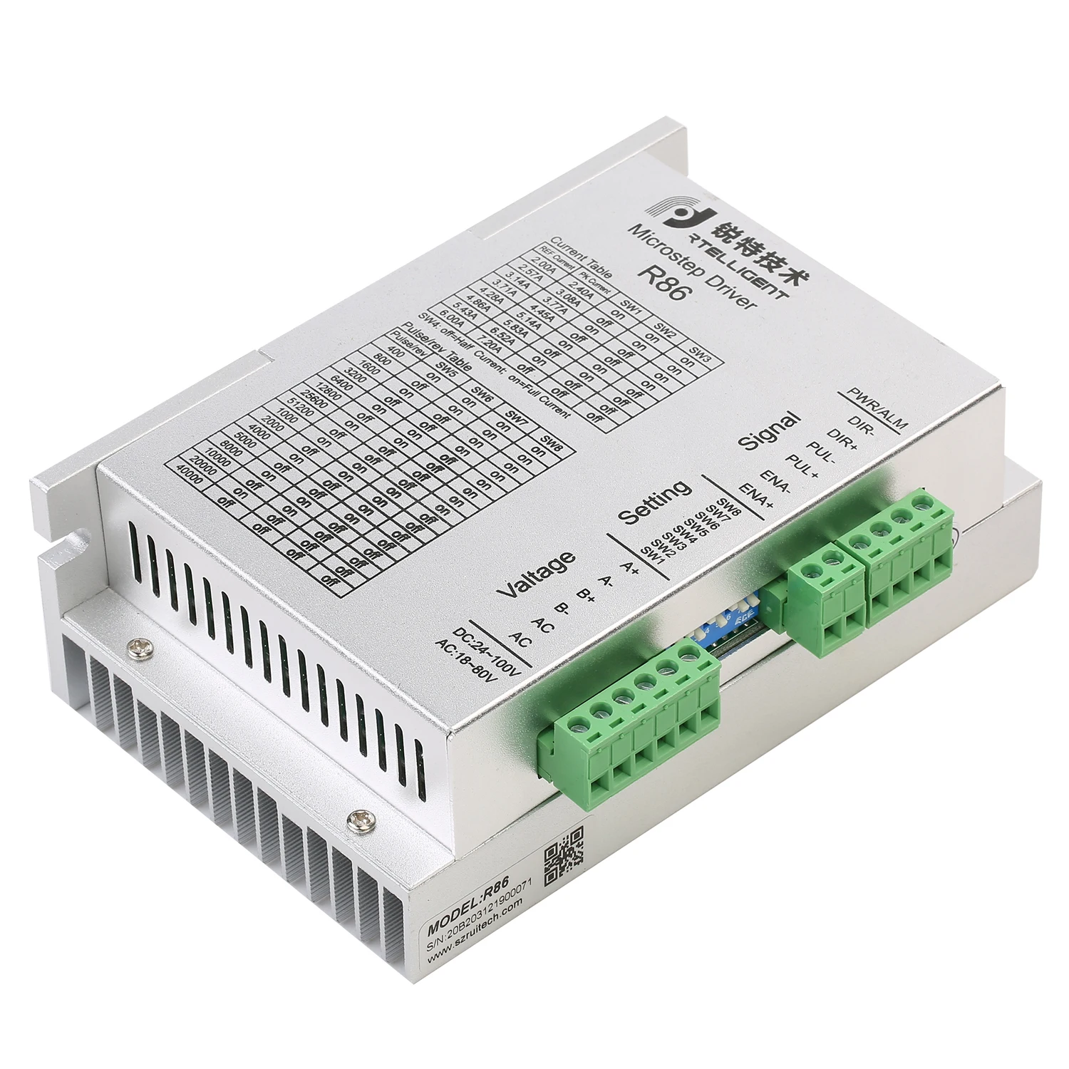 R86  2-phase open loop 2.4 - 7.2 A Nema 34 stepper motor driver electric motor