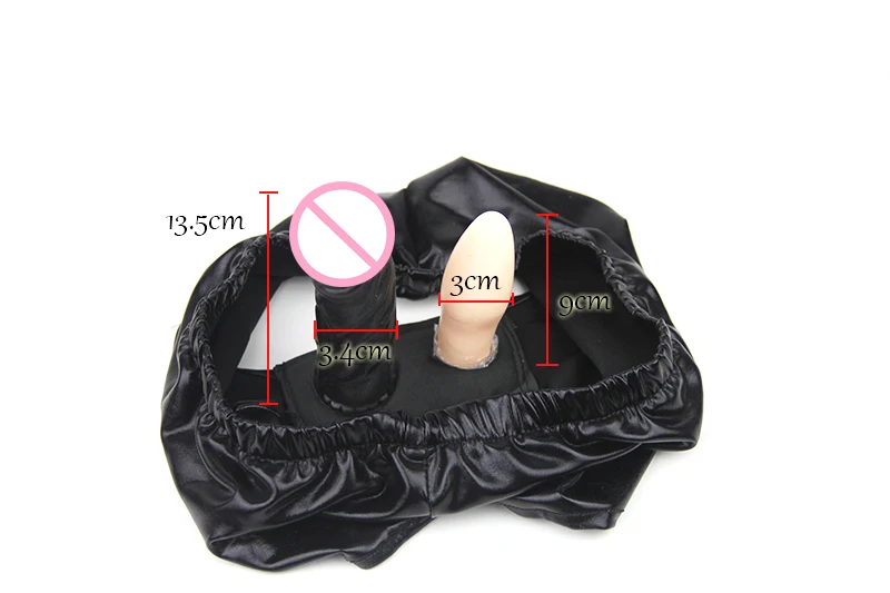 13.5CM Long Dildo Briefs Masturbation Female black Shorts Underwear briefs with dildo plugs&anal plug adult sex toy