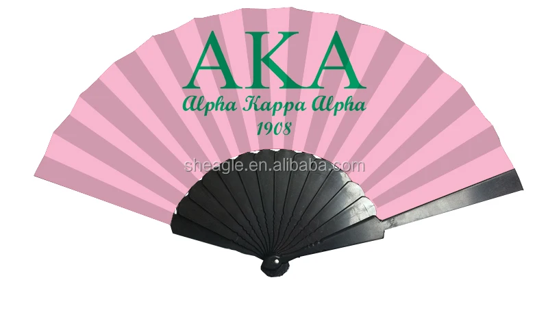 Plastic hand fan with customized sublimated design