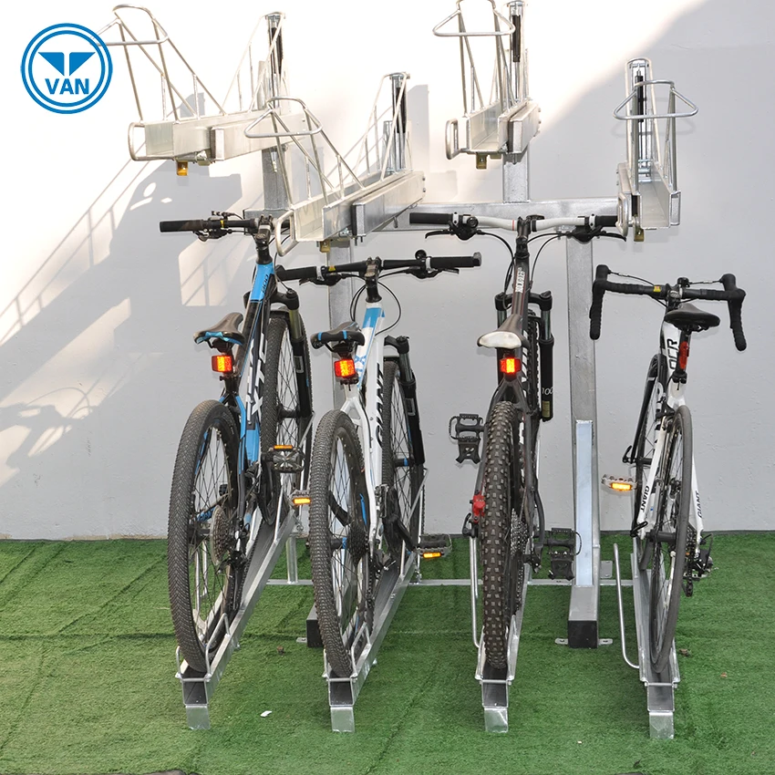 China Outdoor Galvanized Commercial Double Decker Bike Rack/ Bicycle Parking Stand (ISO Approved)