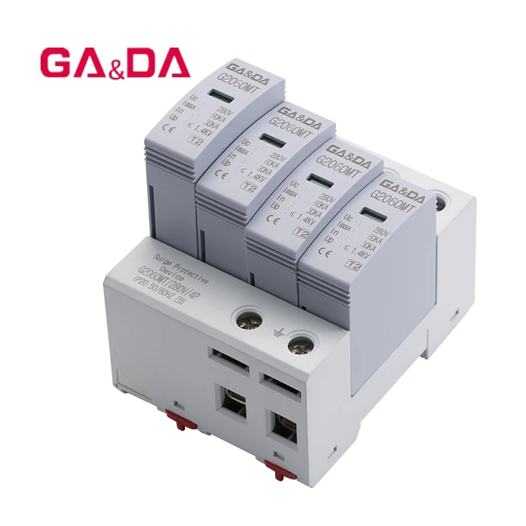  GADA 280V 30KA 60KA сглаживатель перепадов напряжения 4 полюса узкий Размер lightning 120 Вольт 3 фазы Варистор переменного тока устройство для защиты солнечной
