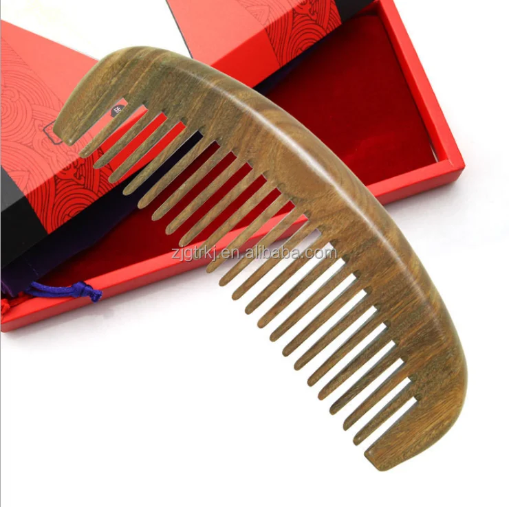 
Wholesale Hair and beard common wooden comb for men barber comb made of verawood 
