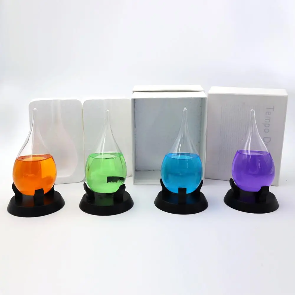 
Storm Glass Promotional Gift Weather Forecast Bottle Barometer Bottle with wooden base 