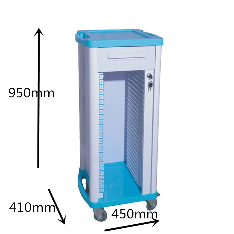 High Quality Hospital Used History Cart Medical Record Trolley File Cart Dossier Trolley