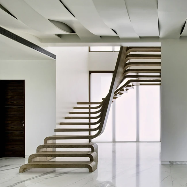 Stair with the solid wood tread brass stair rods patch fitting floating staircase