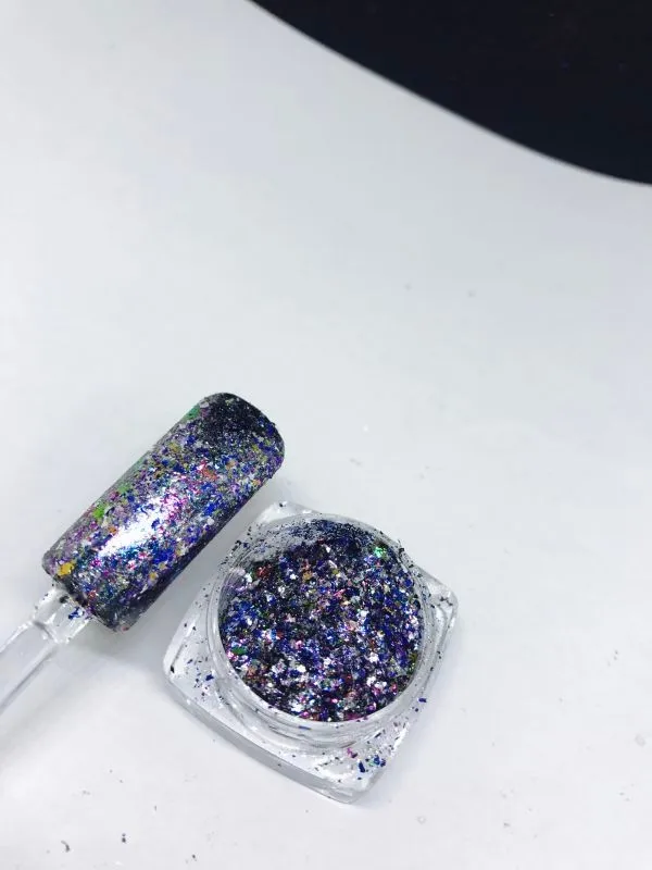 Голографические пигменты, Радужный эффект, голографический блестящий порошок, лазерная краска для ногтей, лак для ногтей, дизайн ногтей