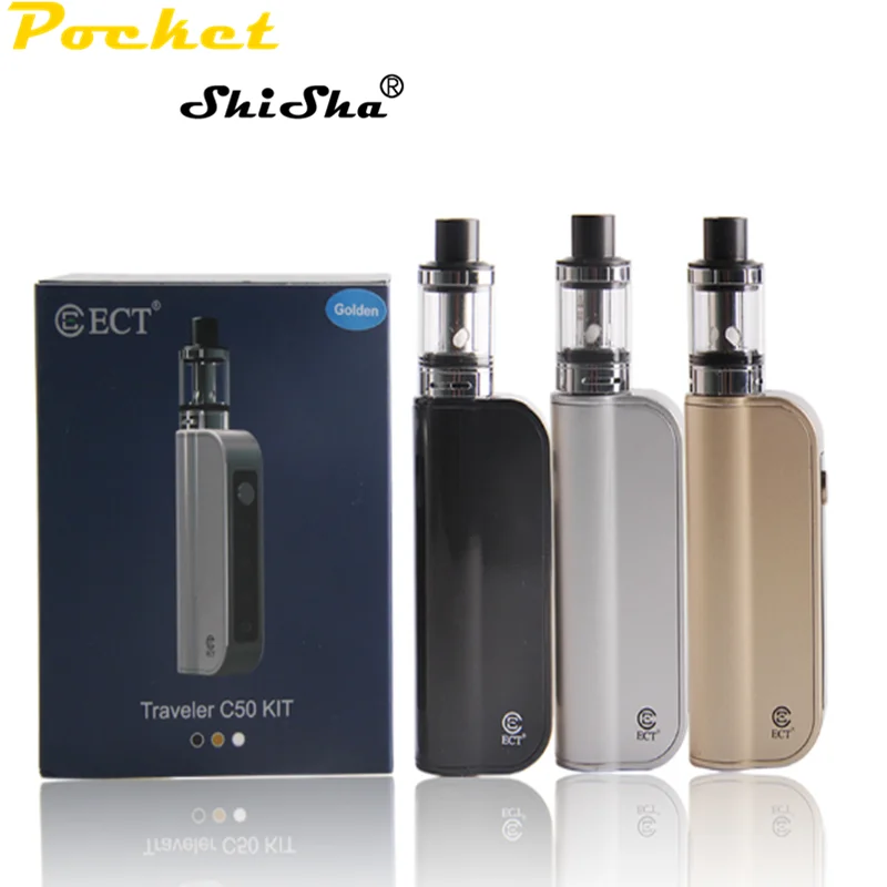 China wholesale supplier ECT original e cigarette 50w  kit huge vape for retailed shop 1800MAH ECT Traveler C50 vape kit