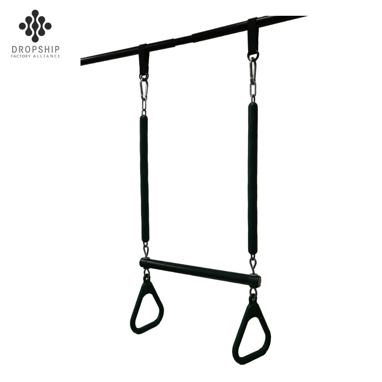 SA-148 2022 Hot sell good quality  Kids playing  set with triangle rings trapeze bar with rope wooden trapeze bar swing