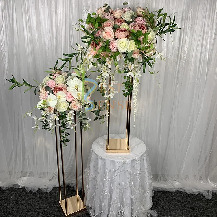 Wedding events tables decoration centerpieces Tall gold metal flower stand