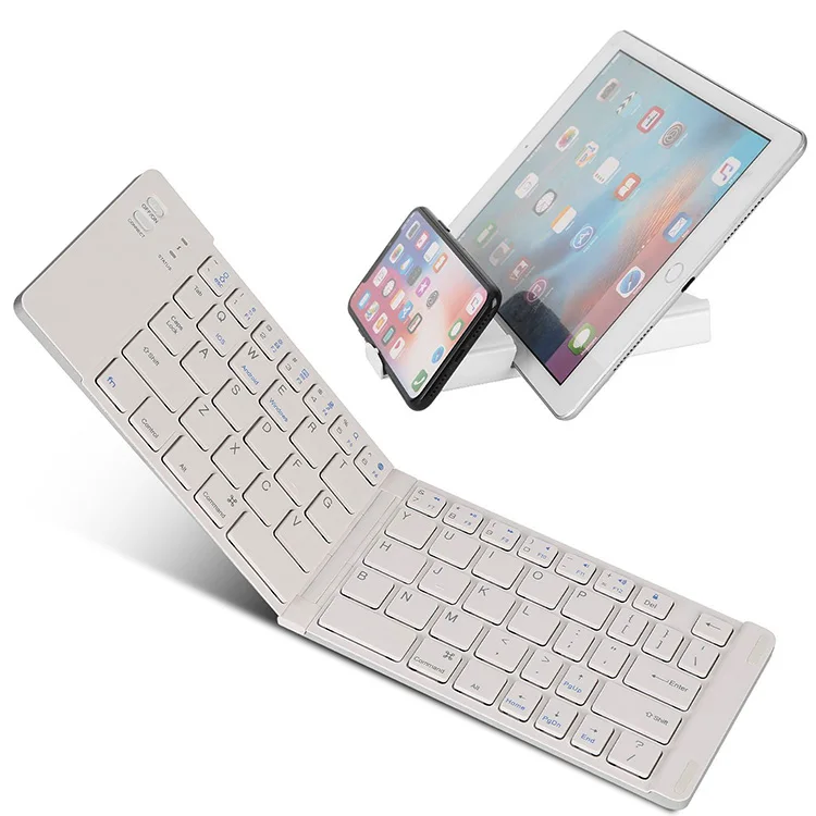 Rechargeable BT Wireless Folding Keyboard Portable Mini Foldable Wireless BT Keyboard for iPad