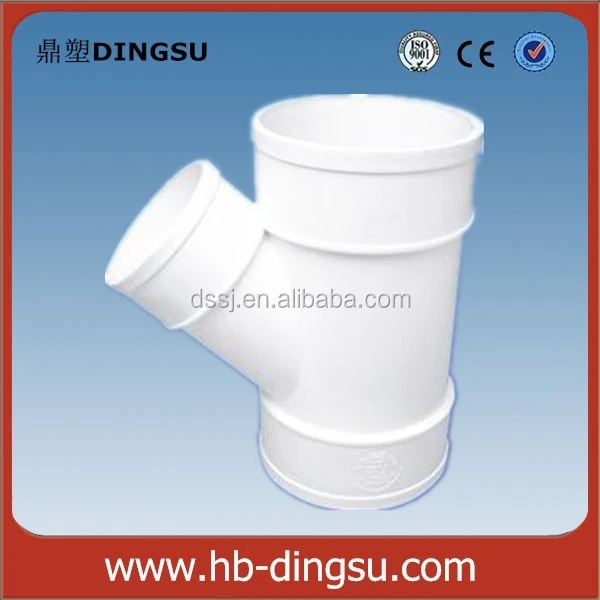 110*50 mm PVC sewer Y tee, 45 degree unequal Tee made in China