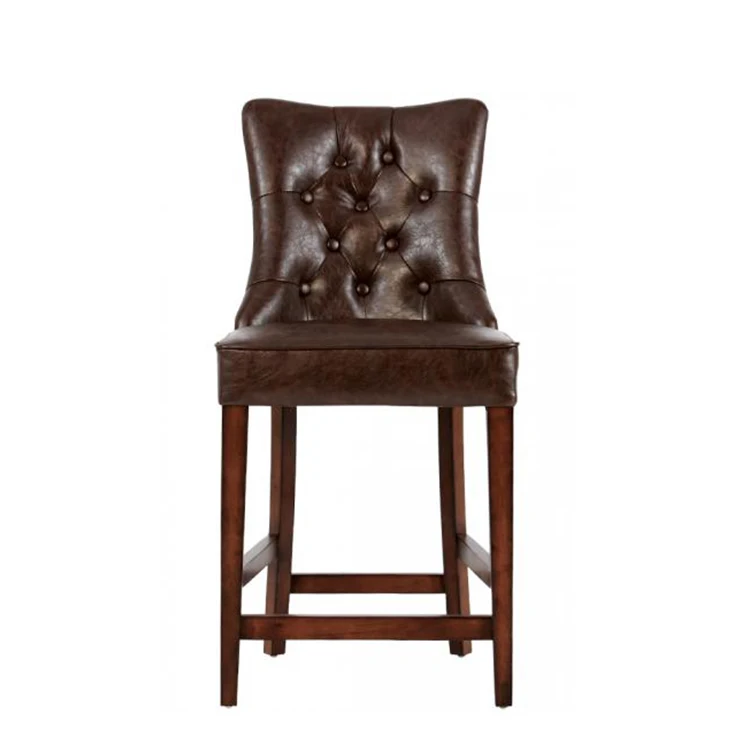 Classic tufted leather bar stool chair counter stool for night club furniture