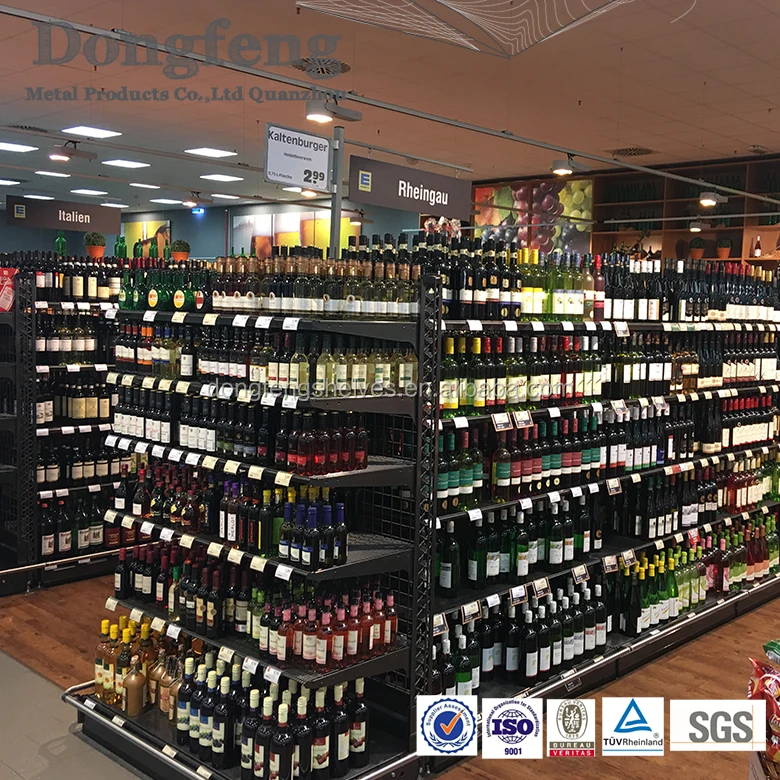 Modern style beer rack display shelf for store supermarket
