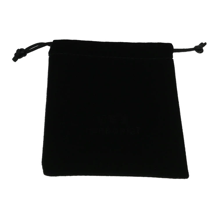 Soft Black Velvet Jewelry Gift Pouch Bag with Logo