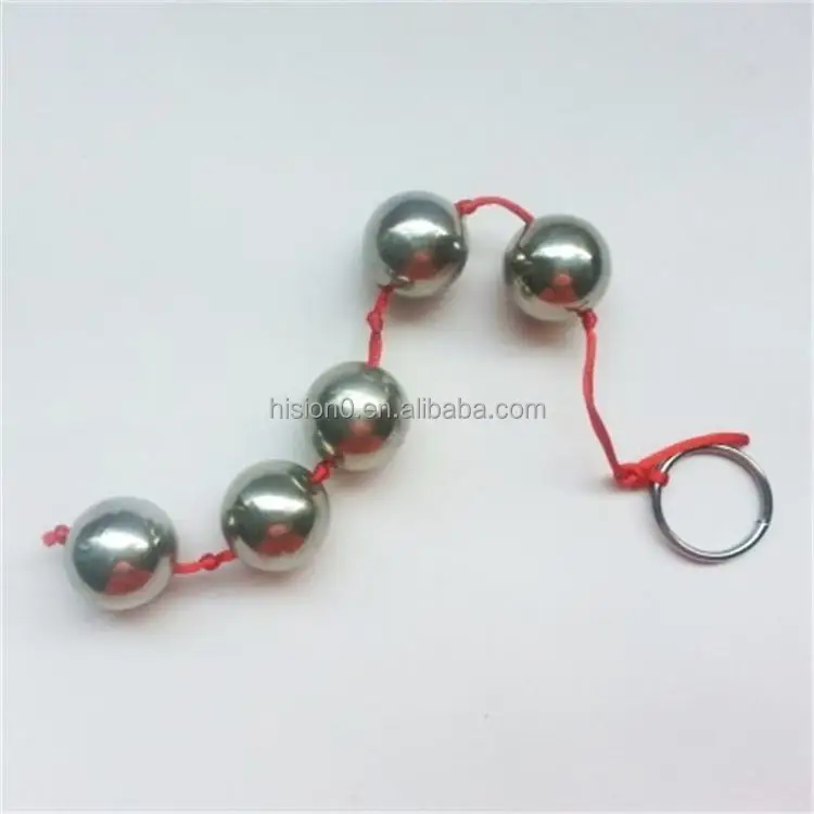 5 Balls Stainless Steel Hollow Balls With Red Line Stimulating Expand Extra Long Anal Butt Beads Plug