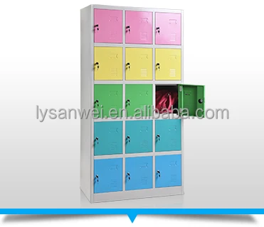 5 Tier 3 Wide 15 Door Employee Storage Locker