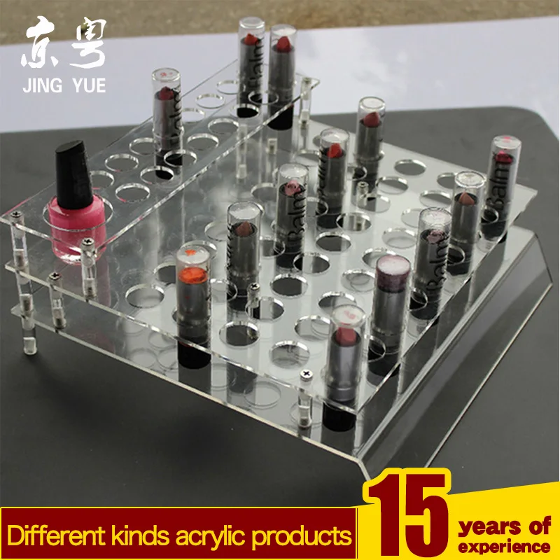 2020 custom clear 3 tiers cosmetic store shop pmma plexiglass acrylic lip gloss lipstick display stand holder lipgloss display
