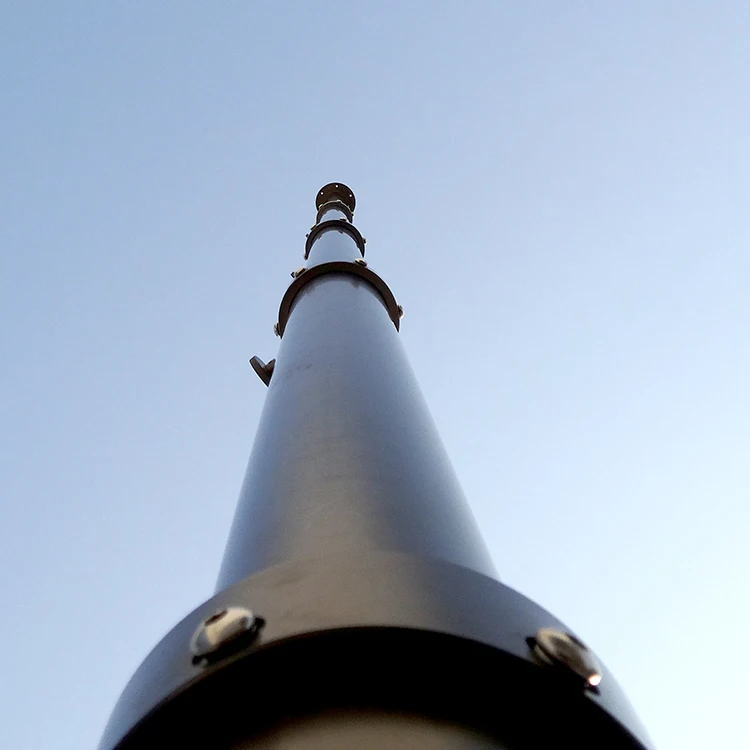 winch telescopic mast, galvanized steel mast pole