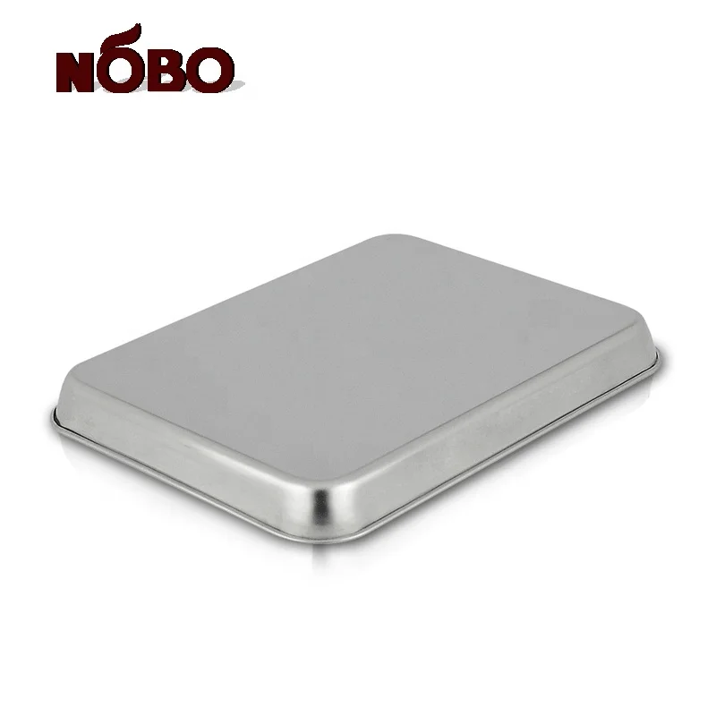 NOBO Food Grade Rectangular Buffet Food Serving Dish Dinner Plate 304 Stainless Steel Bbq Tray