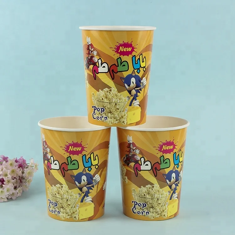 Одноразовый бумажный ковш для попкорна с принтом на заказ