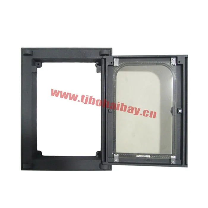 
French style cast iron wood stove glass door 